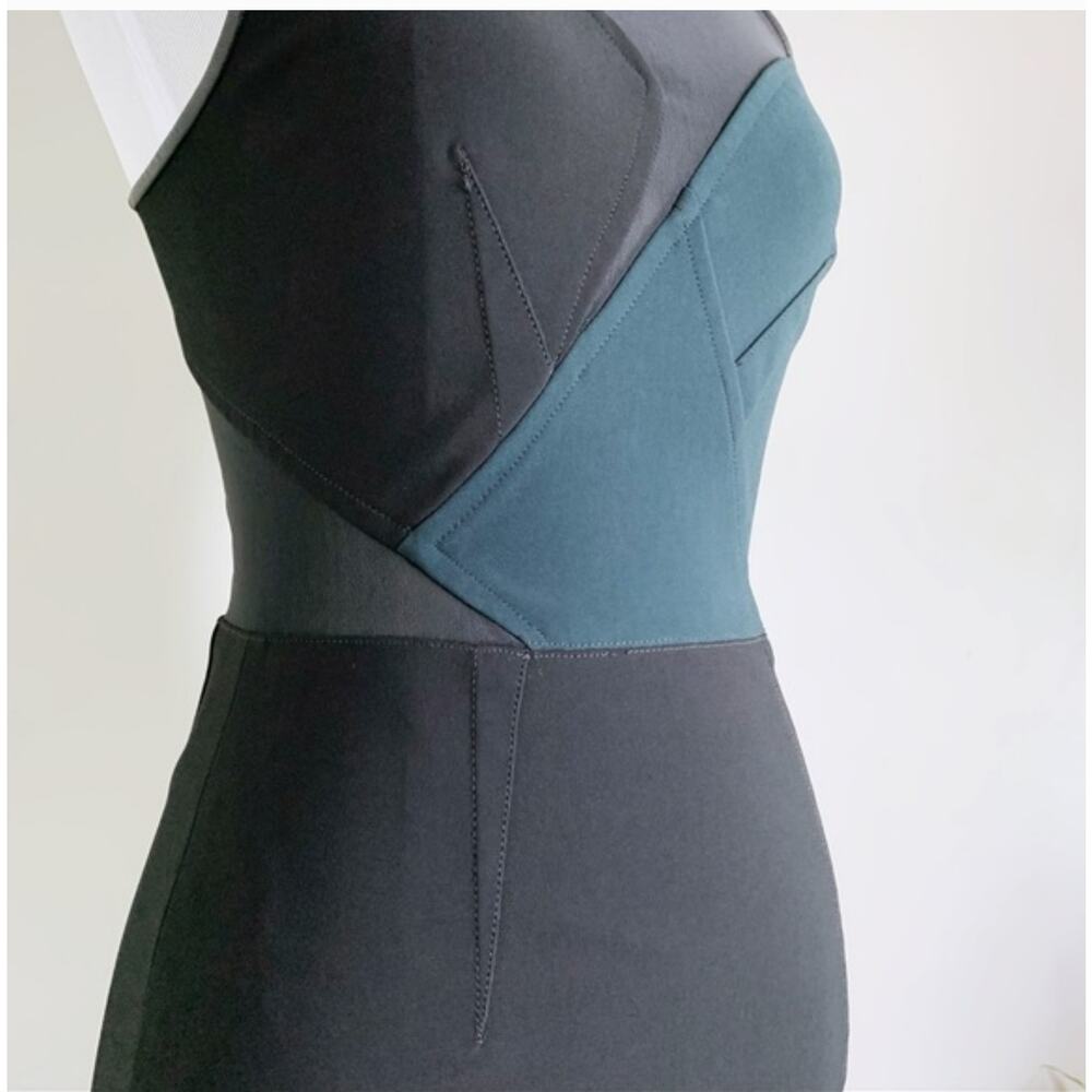 Yigal Azrouel Green & Black Mesh Bodycon Dress Sleeveless Women's Size 4 - Picture 5 of 12